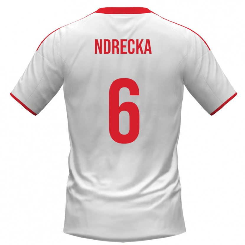 Danxen Mujer Camiseta Eros Ndrecka #6 Blanco Rojo 1ª Equipación 2025/26 La Camisa México