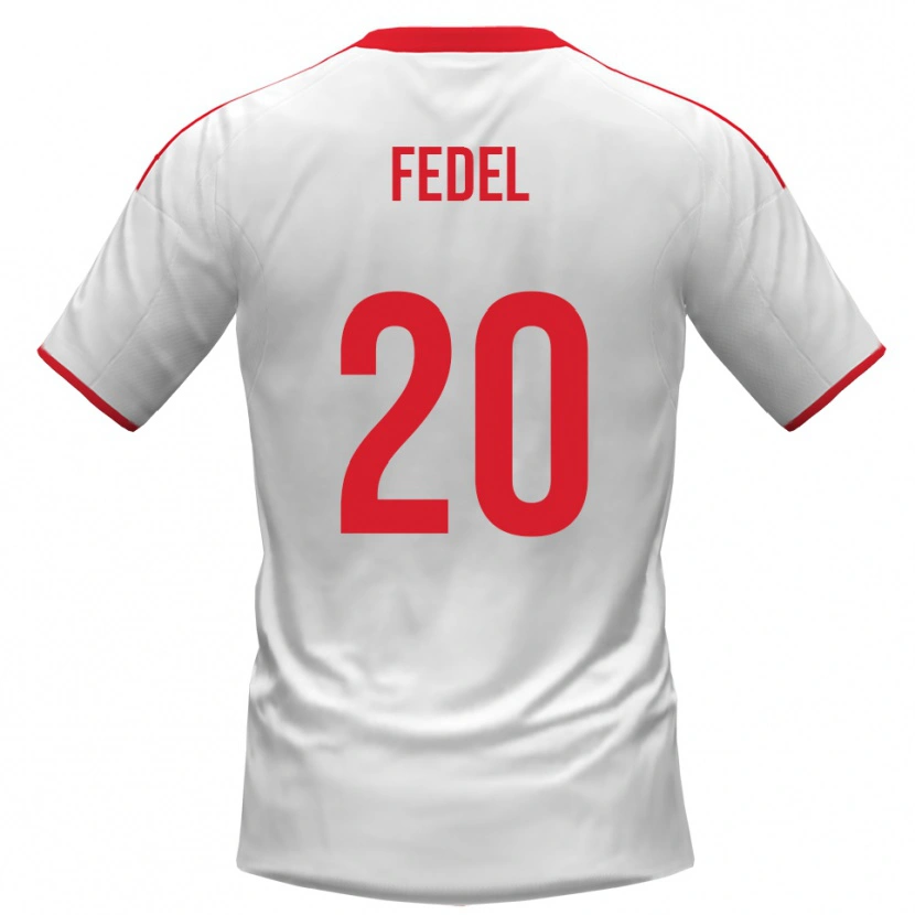 Danxen Mujer Camiseta Giacomo Fedel #20 Blanco Rojo 1ª Equipación 2025/26 La Camisa México