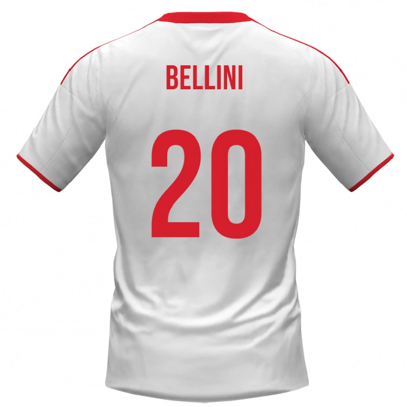Danxen Mujer Camiseta Mattia Bellini #20 Blanco Rojo 1ª Equipación 2025/26 La Camisa México