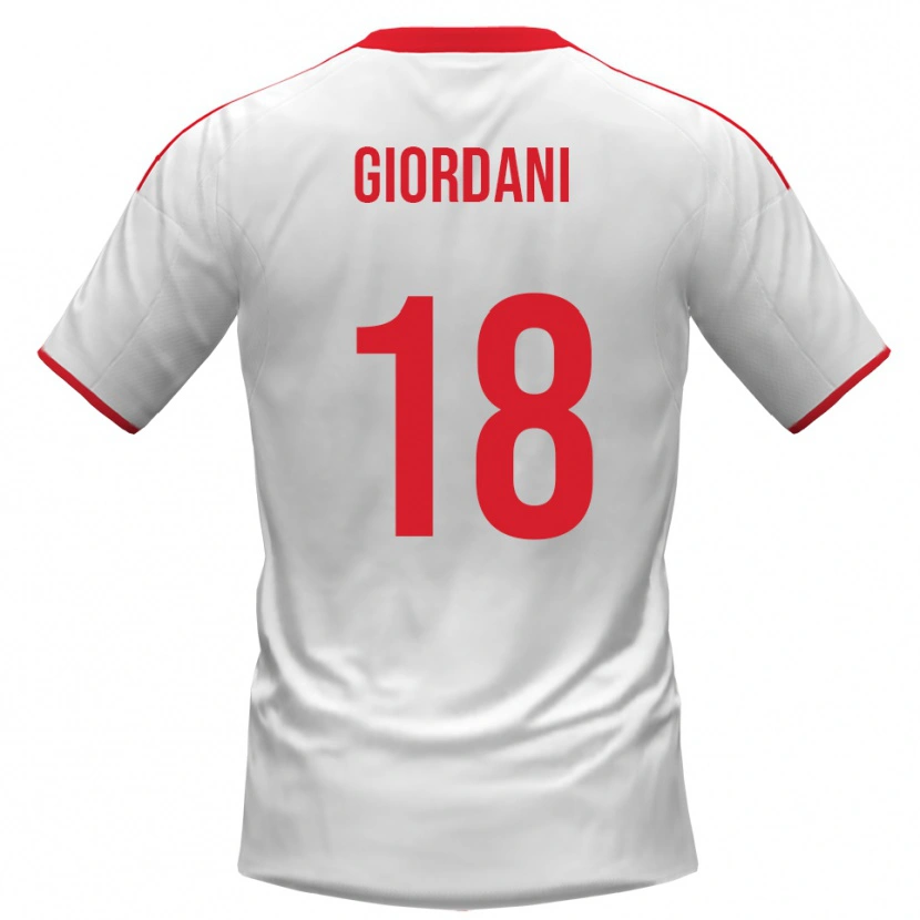 Danxen Mujer Camiseta Andrea Giordani #18 Blanco Rojo 1ª Equipación 2025/26 La Camisa México