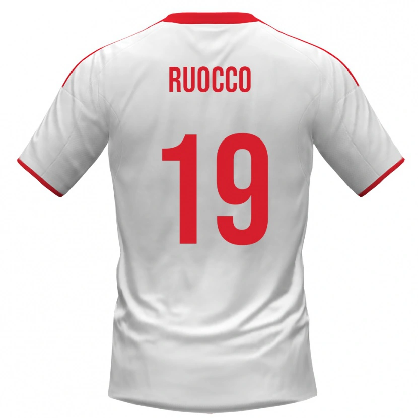Danxen Mujer Camiseta Francesco Ruocco #19 Blanco Rojo 1ª Equipación 2025/26 La Camisa México