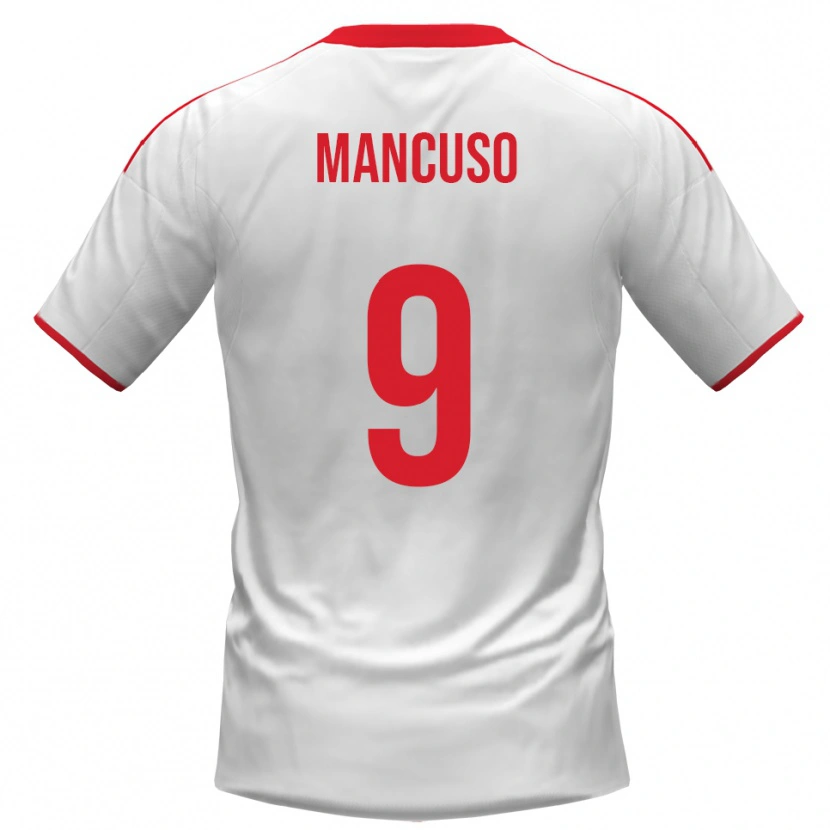 Danxen Mujer Camiseta Leonardo Mancuso #9 Blanco Rojo 1ª Equipación 2025/26 La Camisa México