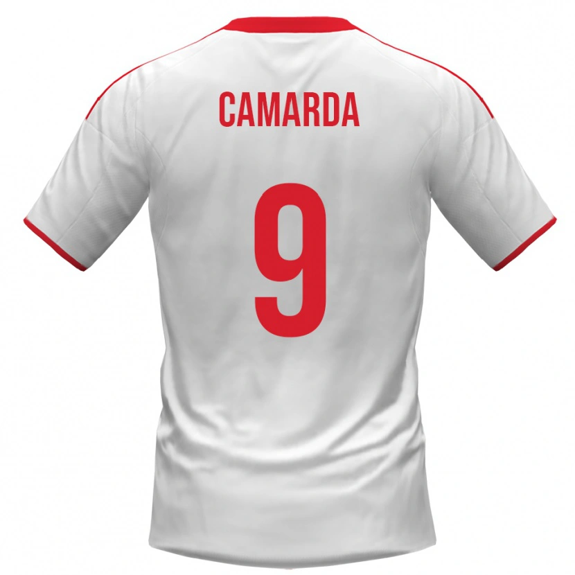 Danxen Mujer Camiseta Nicolò Camarda #9 Blanco Rojo 1ª Equipación 2025/26 La Camisa México