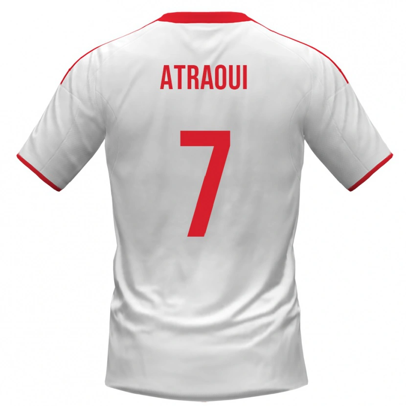 Danxen Mujer Camiseta Adam Atraoui #7 Blanco Rojo 1ª Equipación 2025/26 La Camisa México