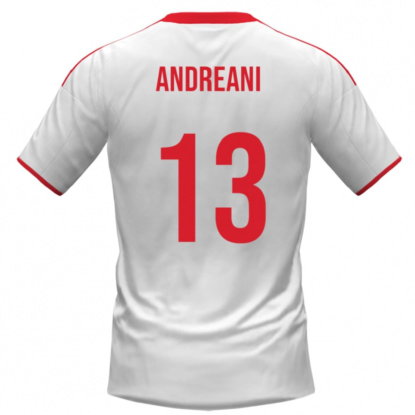 Danxen Mujer Camiseta Pietro Andreani #13 Blanco Rojo 1ª Equipación 2025/26 La Camisa México