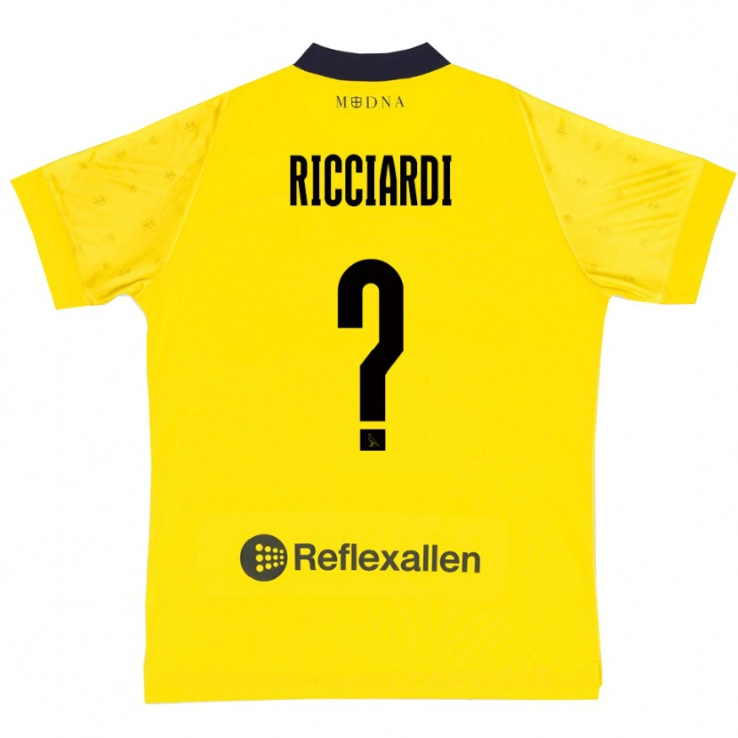 Danxen Mujer Camiseta Francesco Ricciardi #0 Amarillo Marino 1ª Equipación 2025/26 La Camisa México