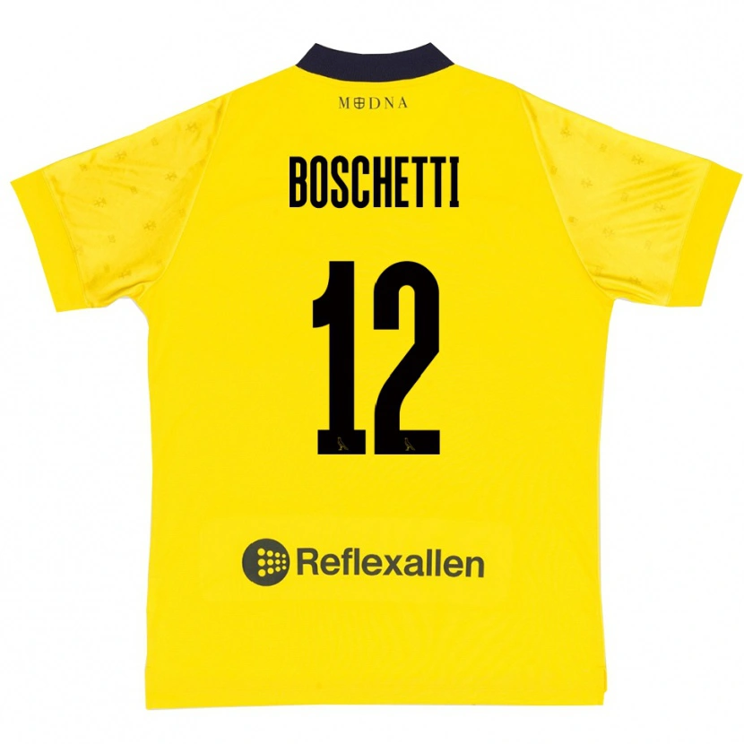 Danxen Mujer Camiseta Matteo Boschetti #12 Amarillo Marino 1ª Equipación 2025/26 La Camisa México