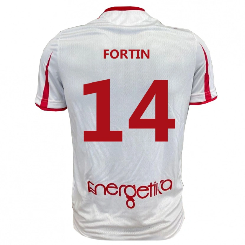 Danxen Mujer Camiseta Mattia Fortin #14 Blanco Rojo 1ª Equipación 2025/26 La Camisa México