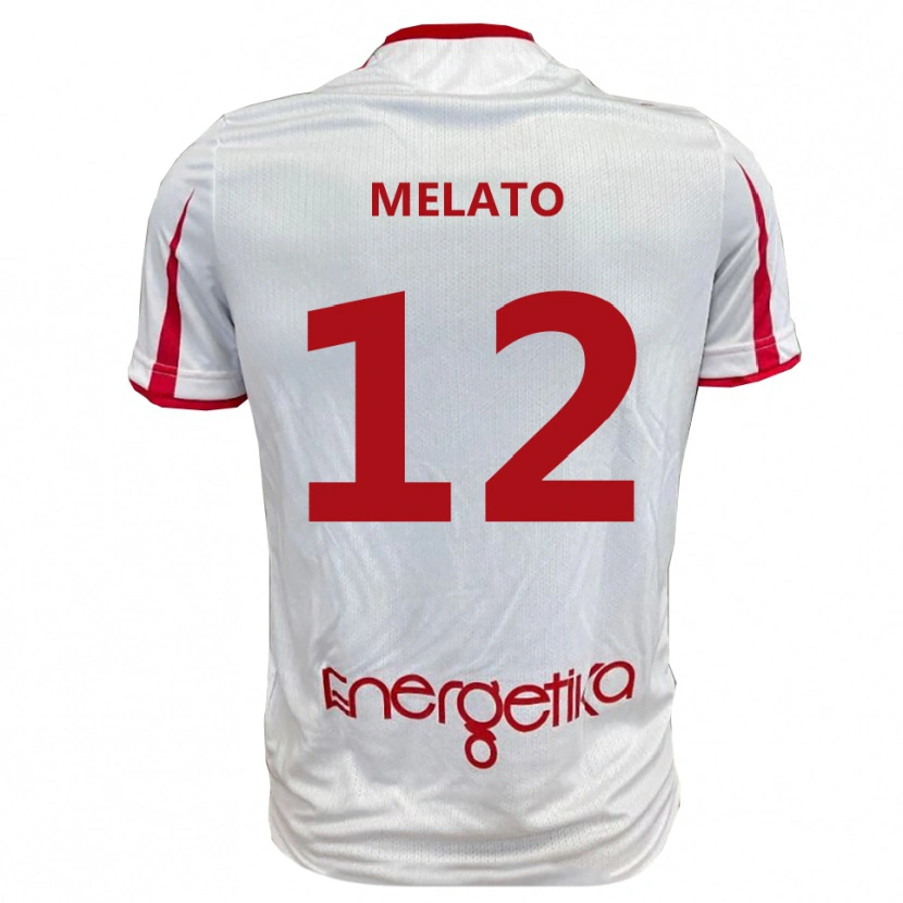 Danxen Mujer Camiseta Emanuele Melato #12 Blanco Rojo 1ª Equipación 2025/26 La Camisa México