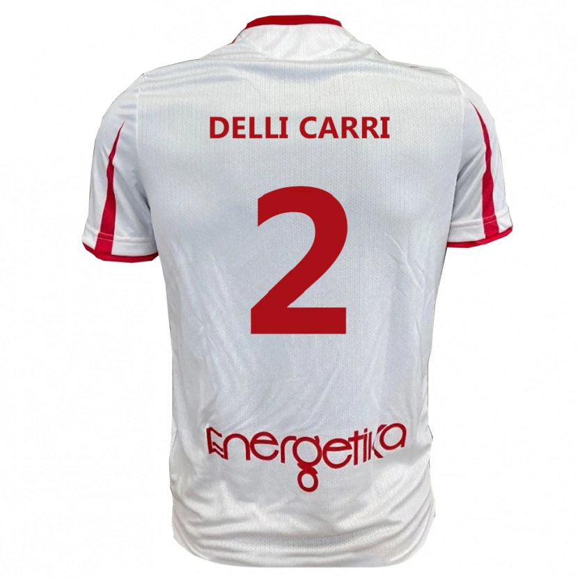 Danxen Mujer Camiseta Filippo Delli Carri #2 Blanco Rojo 1ª Equipación 2025/26 La Camisa México