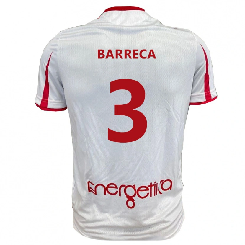 Danxen Mujer Camiseta Antonio Barreca #3 Blanco Rojo 1ª Equipación 2025/26 La Camisa México