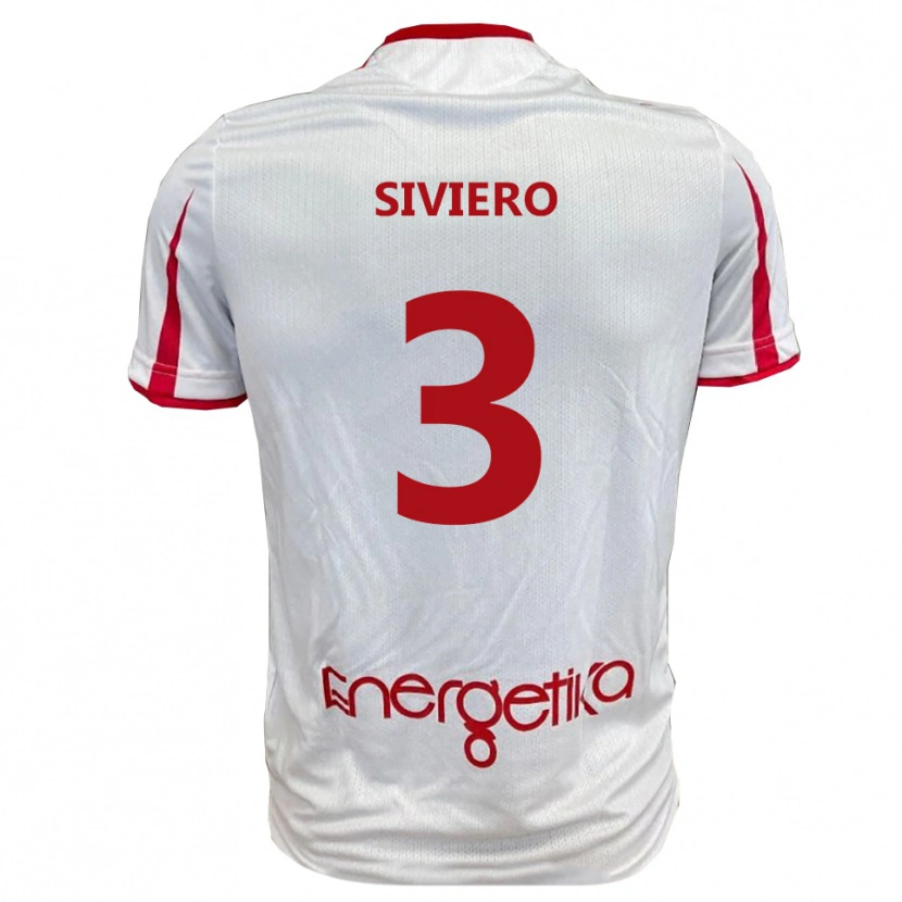 Danxen Mujer Camiseta Mattia Siviero #3 Blanco Rojo 1ª Equipación 2025/26 La Camisa México