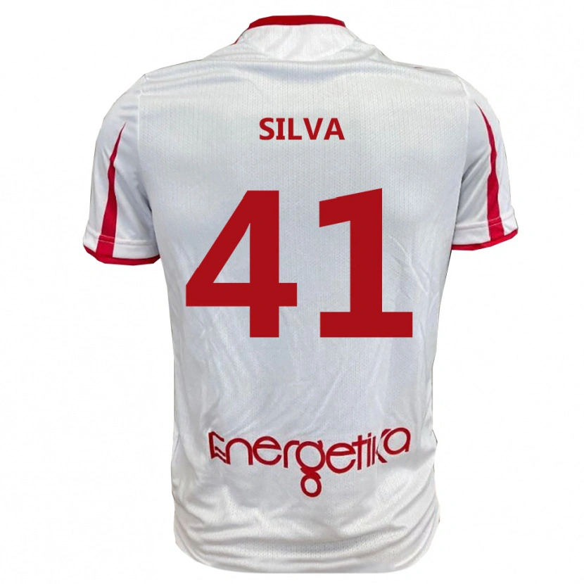 Danxen Mujer Camiseta Jonathan Silva #41 Blanco Rojo 1ª Equipación 2025/26 La Camisa México