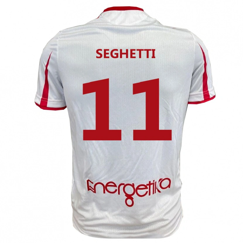 Danxen Mujer Camiseta Alessandro Seghetti #11 Blanco Rojo 1ª Equipación 2025/26 La Camisa México