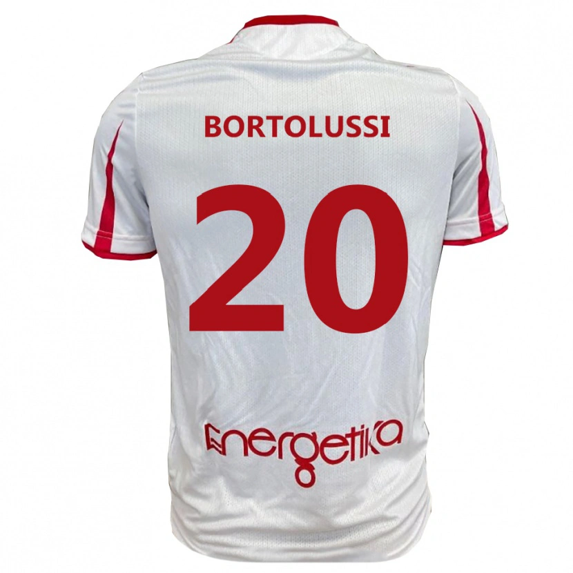 Danxen Mujer Camiseta Mattia Bortolussi #20 Blanco Rojo 1ª Equipación 2025/26 La Camisa México