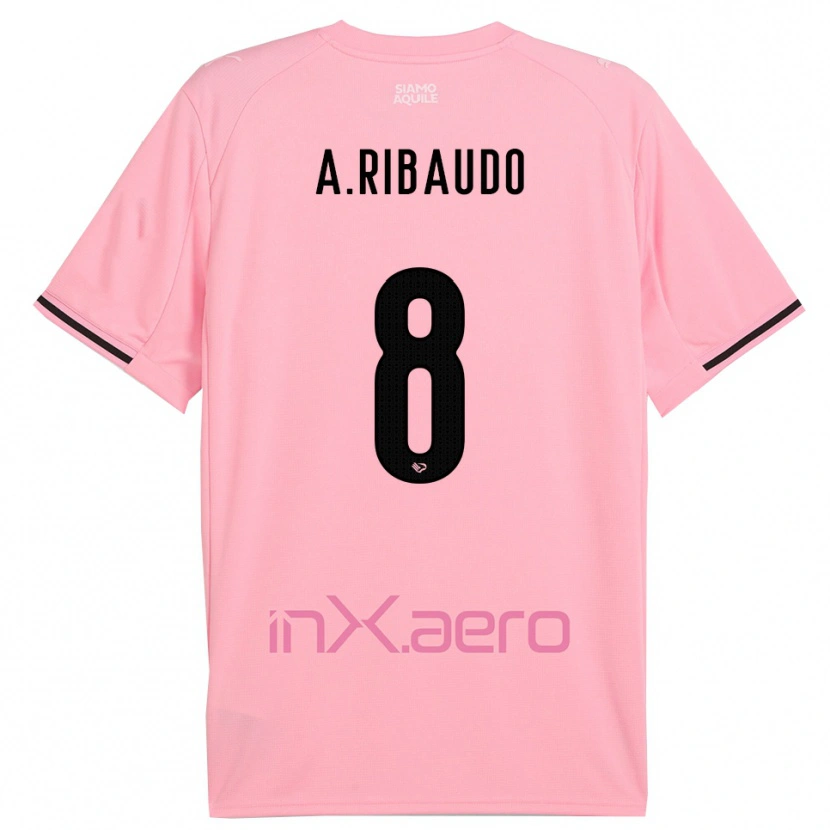 Danxen Mujer Camiseta Alessandro Ribaudo #8 Rosa Negro 1ª Equipación 2025/26 La Camisa México
