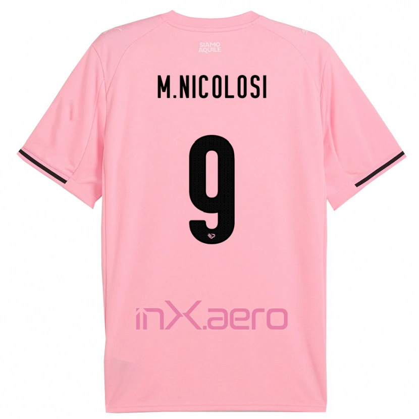 Danxen Mujer Camiseta Maurizio Nicolosi #9 Rosa Negro 1ª Equipación 2025/26 La Camisa México