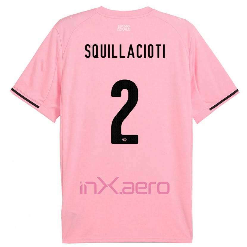 Danxen Mujer Camiseta Salvatore Squillacioti #2 Rosa Negro 1ª Equipación 2025/26 La Camisa México