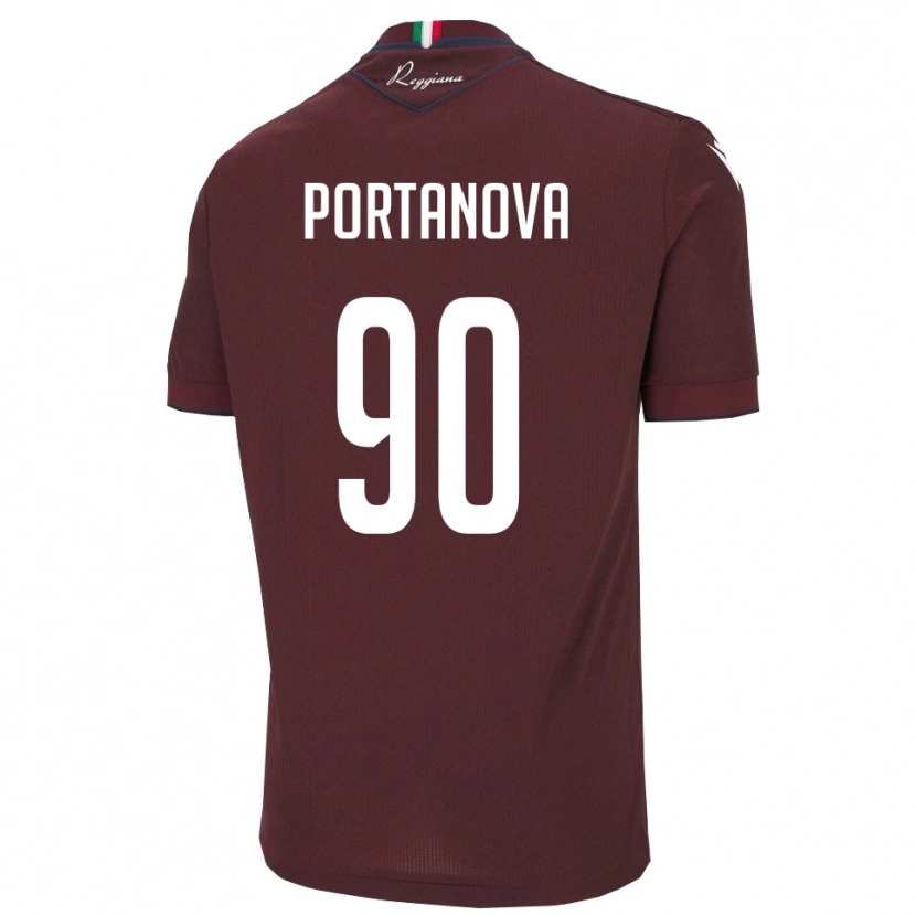 Danxen Mujer Camiseta Manolo Portanova #90 Borgoña Blanco 1ª Equipación 2025/26 La Camisa México