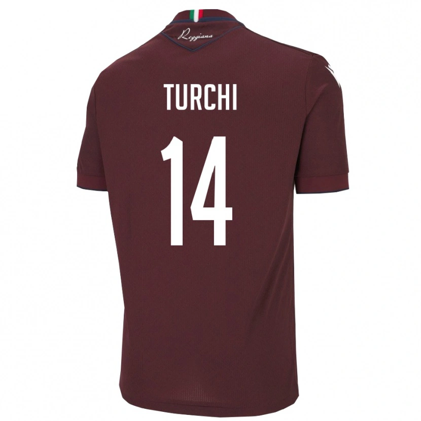 Danxen Mujer Camiseta Nicolò Turchi #14 Borgoña Blanco 1ª Equipación 2025/26 La Camisa México