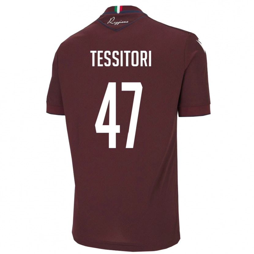 Danxen Mujer Camiseta Matteo Tessitori #47 Borgoña Blanco 1ª Equipación 2025/26 La Camisa México