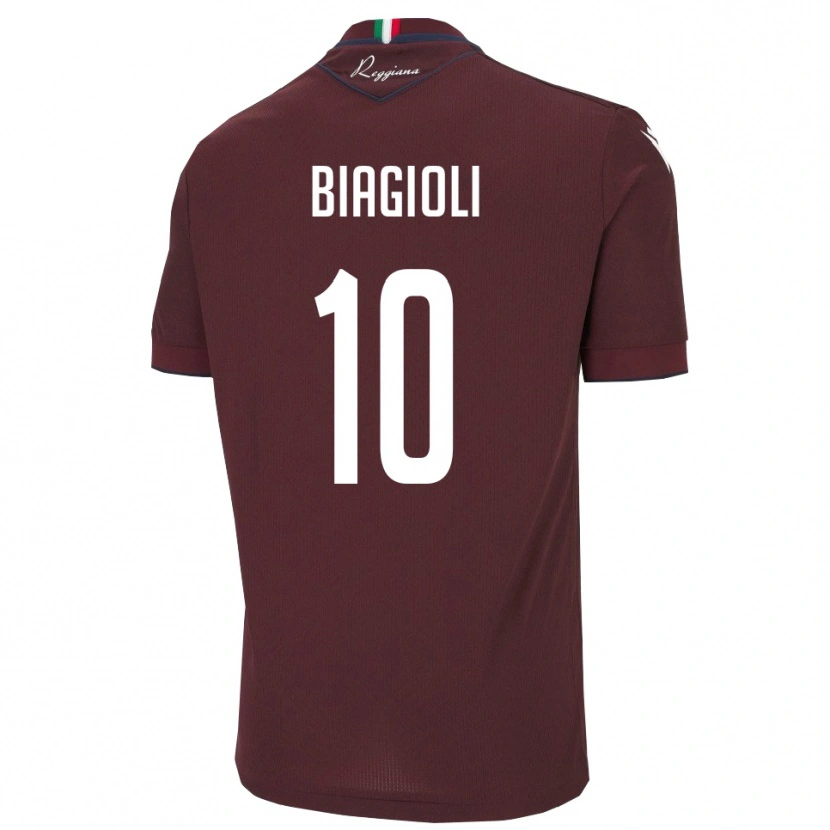 Danxen Mujer Camiseta Martino Biagioli #10 Borgoña Blanco 1ª Equipación 2025/26 La Camisa México