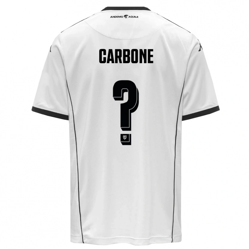 Danxen Mujer Camiseta Christian Carbone #0 Blanco Negro 1ª Equipación 2025/26 La Camisa México