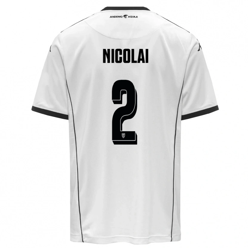 Danxen Mujer Camiseta Gabriele Nicolai #2 Blanco Negro 1ª Equipación 2025/26 La Camisa México