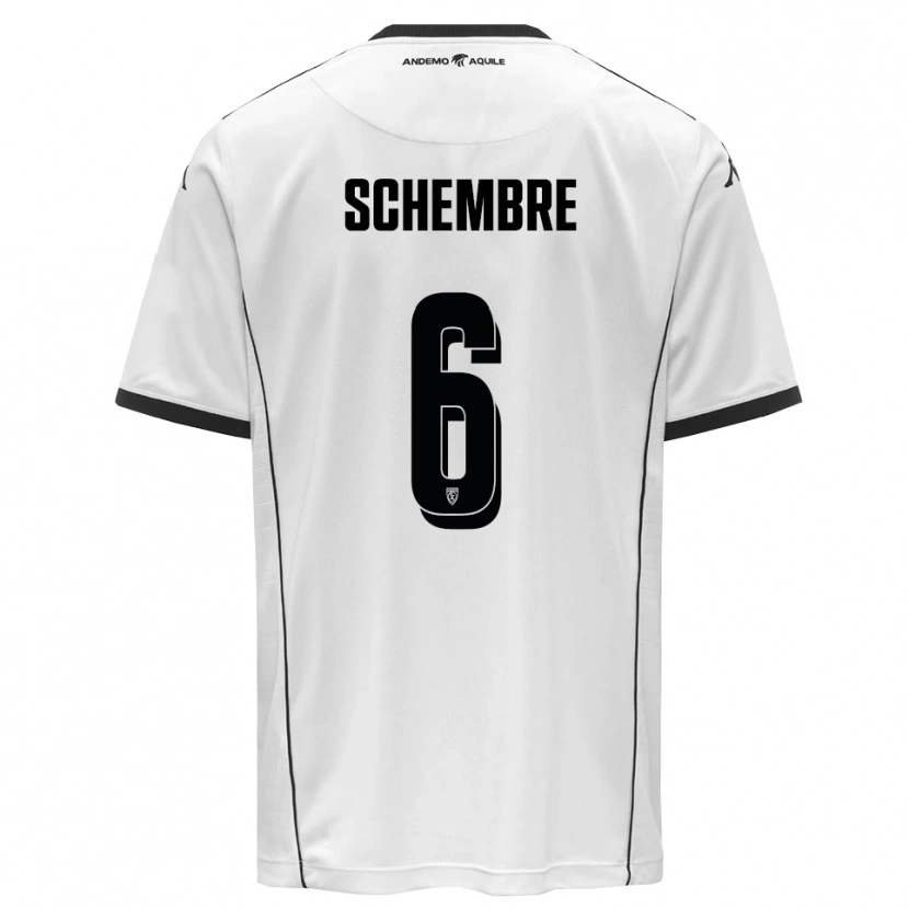 Danxen Mujer Camiseta Emanuele Schembre #6 Blanco Negro 1ª Equipación 2025/26 La Camisa México