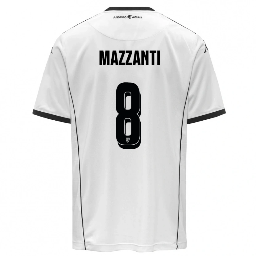 Danxen Mujer Camiseta Tommaso Mazzanti #8 Blanco Negro 1ª Equipación 2025/26 La Camisa México