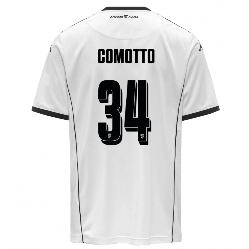 Danxen Mujer Camiseta Christian Comotto #34 Blanco Negro 1ª Equipación 2025/26 La Camisa México