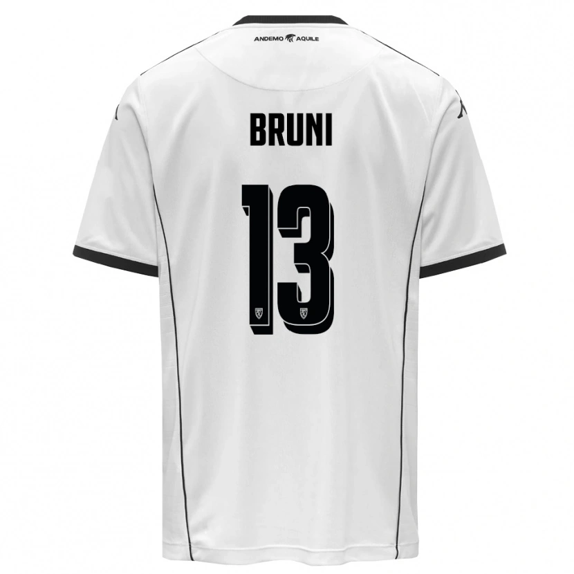 Danxen Mujer Camiseta Filippo Bruni #13 Blanco Negro 1ª Equipación 2025/26 La Camisa México
