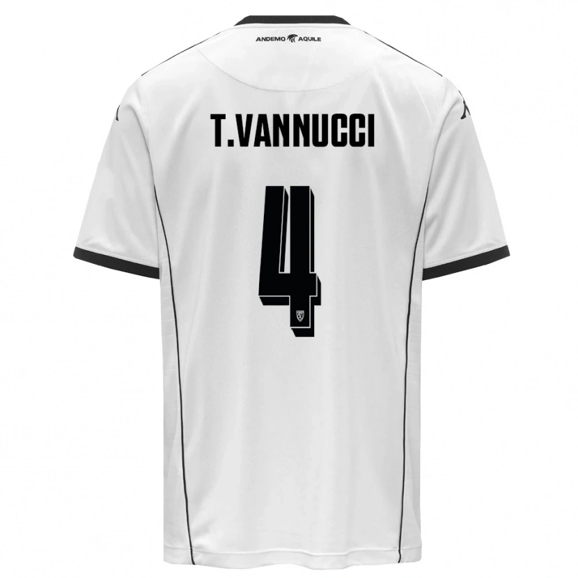 Danxen Mujer Camiseta Tommaso Vannucci #4 Blanco Negro 1ª Equipación 2025/26 La Camisa México