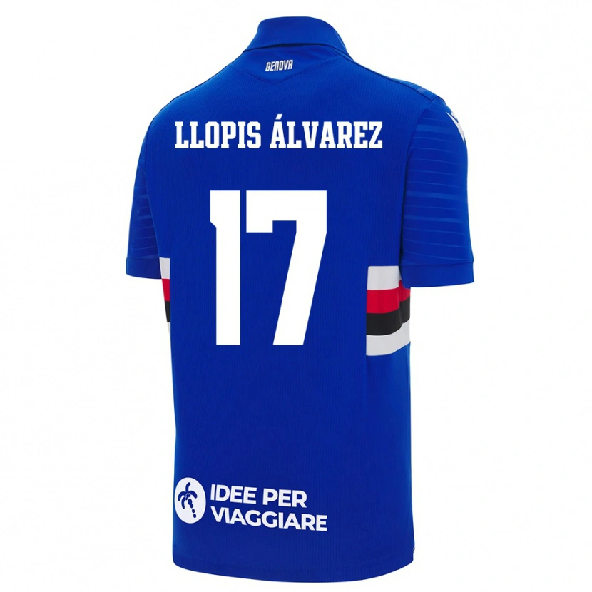 Danxen Mujer Camiseta Marta Llopis Álvarez #17 Azul Blanco 1ª Equipación 2025/26 La Camisa México