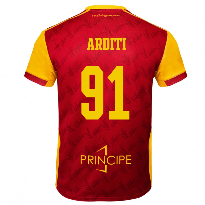 Danxen Mujer Camiseta Gabriel Arditi #91 Amarillo Rojo 1ª Equipación 2025/26 La Camisa México