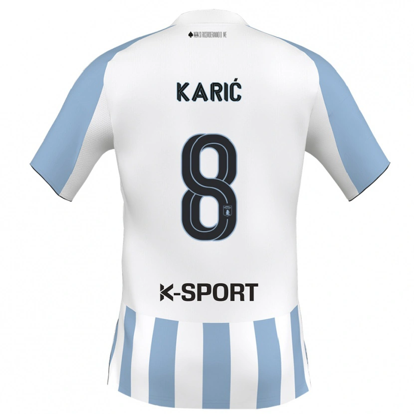 Danxen Mujer Camiseta Nermin Karić #8 Blanco Azul Cielo 1ª Equipación 2025/26 La Camisa México