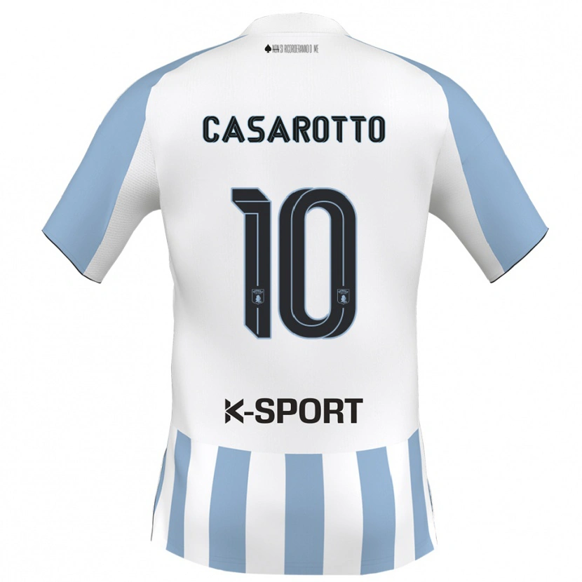 Danxen Mujer Camiseta Matteo Casarotto #10 Blanco Azul Cielo 1ª Equipación 2025/26 La Camisa México