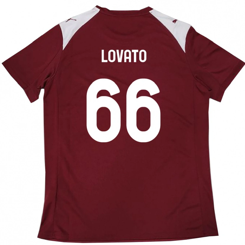Danxen Mujer Camiseta Matteo Lovato #66 Borgoña Blanco 1ª Equipación 2025/26 La Camisa México