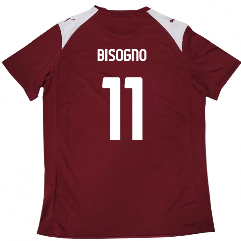 Danxen Mujer Camiseta Davide Bisogno #11 Borgoña Blanco 1ª Equipación 2025/26 La Camisa México