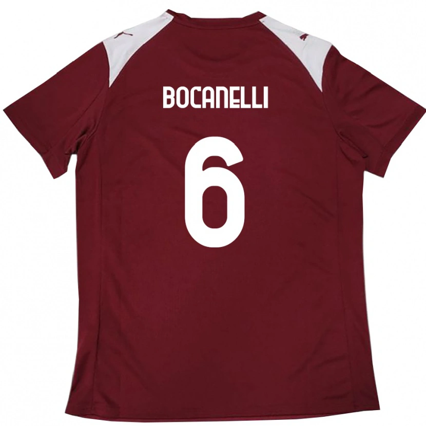 Danxen Mujer Camiseta Giovanni Bocanelli #6 Borgoña Blanco 1ª Equipación 2025/26 La Camisa México