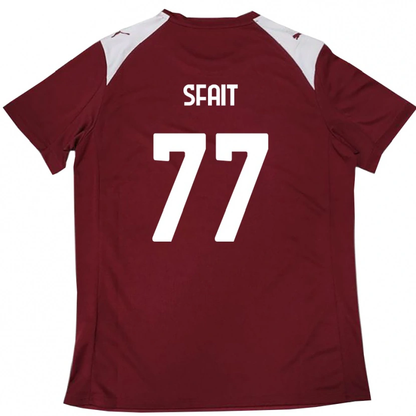 Danxen Mujer Camiseta Andres Sfait #77 Borgoña Blanco 1ª Equipación 2025/26 La Camisa México