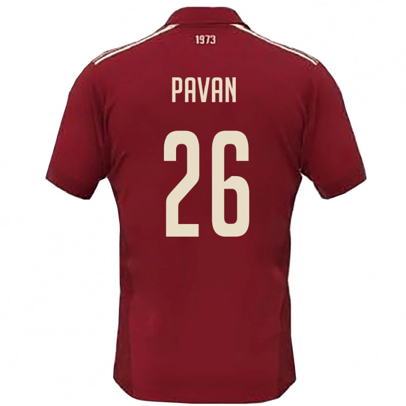 Danxen Mujer Camiseta Nicola Pavan #26 Borgoña Blanco 1ª Equipación 2025/26 La Camisa México