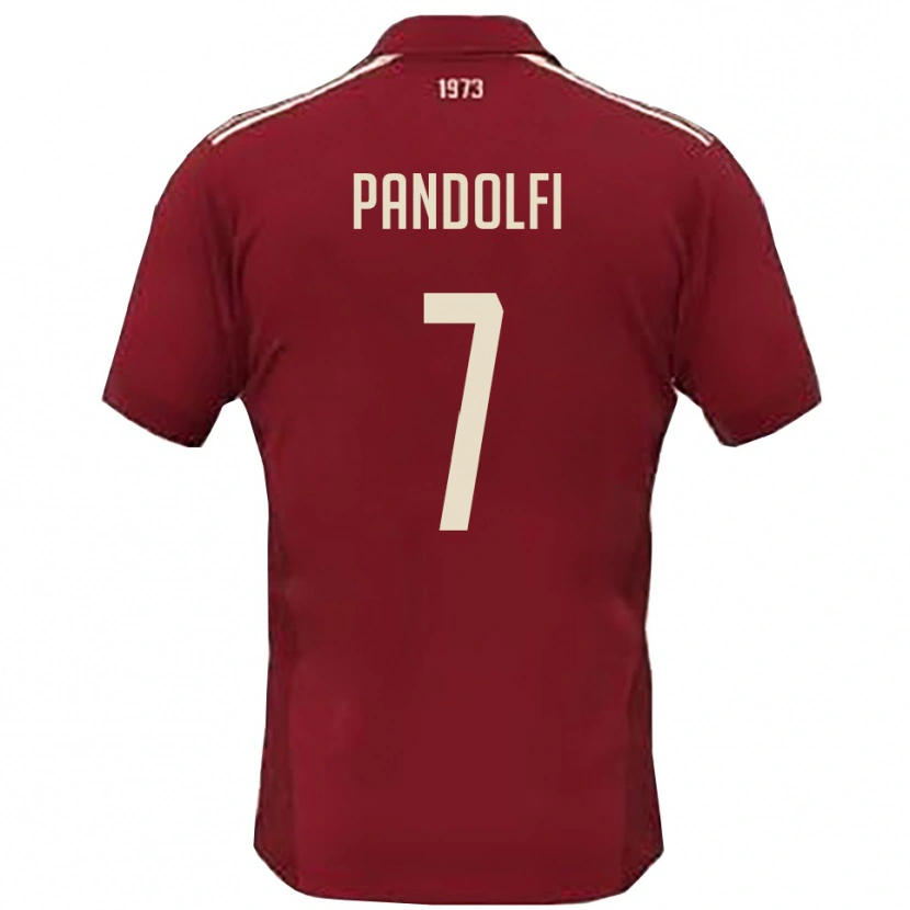 Danxen Mujer Camiseta Luca Pandolfi #7 Borgoña Blanco 1ª Equipación 2025/26 La Camisa México