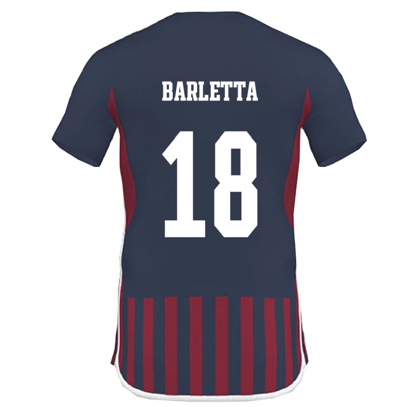 Danxen Mujer Camiseta Emanuele Barletta #18 Marino Rojo 1ª Equipación 2025/26 La Camisa México
