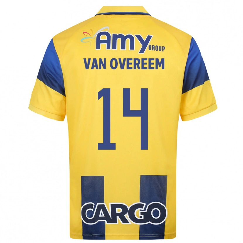 Danxen Mujer Camiseta Joris Van Overeem #14 Amarillo Marino 1ª Equipación 2025/26 La Camisa México