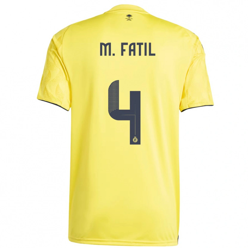 Danxen Mujer Camiseta Mohammed Al-Fatil #4 Amarillo Negro 1ª Equipación 2025/26 La Camisa México