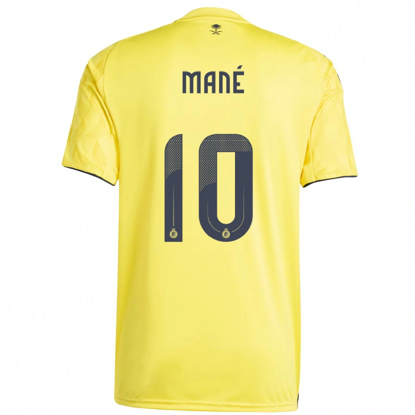 Danxen Mujer Camiseta Sadio Mané #10 Amarillo Negro 1ª Equipación 2025/26 La Camisa México