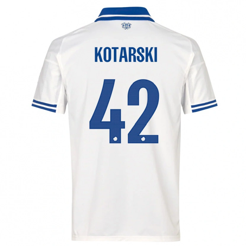 Danxen Mujer Camiseta Dominik Kotarski #42 Blanco Azul 1ª Equipación 2025/26 La Camisa México