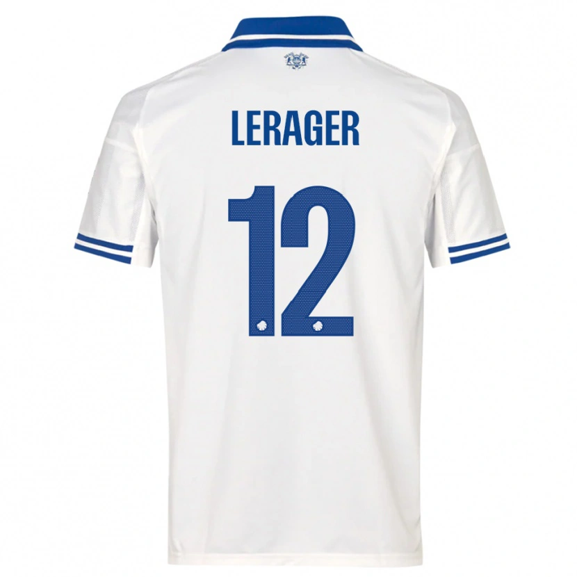 Danxen Mujer Camiseta Lukas Lerager #12 Blanco Azul 1ª Equipación 2025/26 La Camisa México