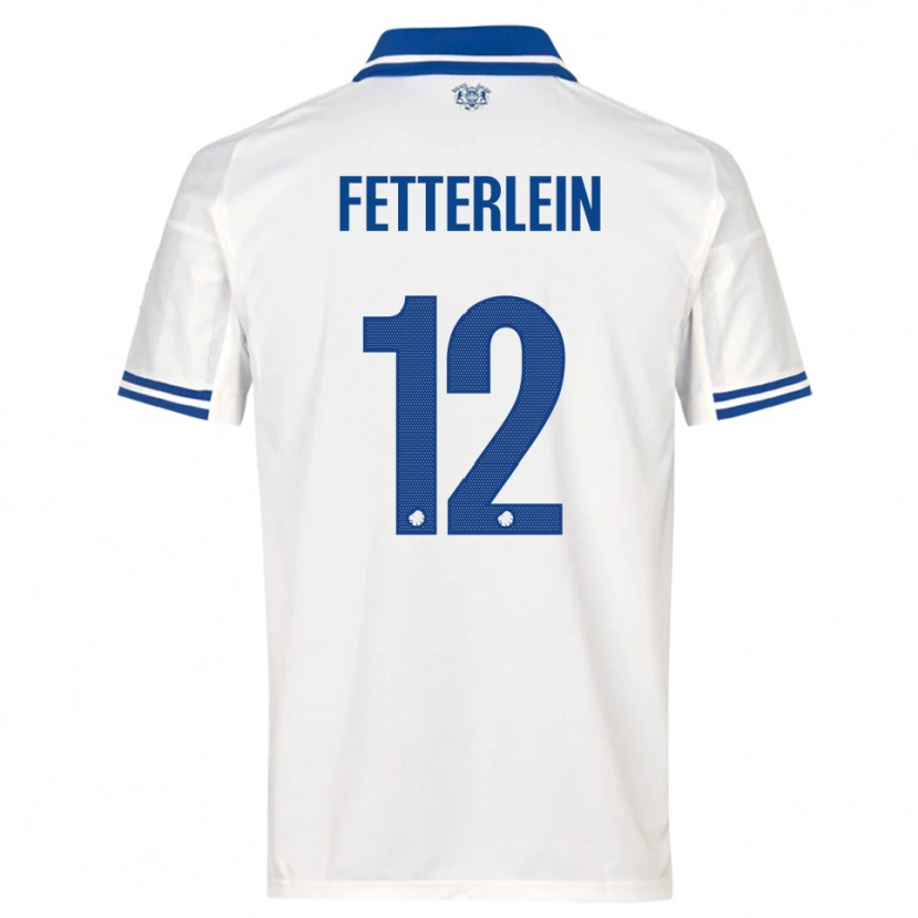 Danxen Mujer Camiseta Sean Fetterlein #12 Blanco Azul 1ª Equipación 2025/26 La Camisa México